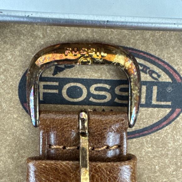 Vintage Fossil Leather Band Watch PARTS Only includes Horse rider tin Repairs - Picture 12 of 14